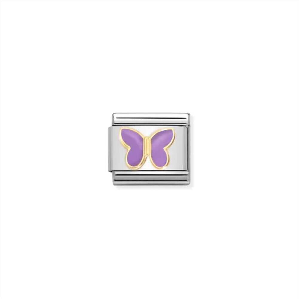 NEW NOMINATION unisex animals links bracelet in lilac butterfly